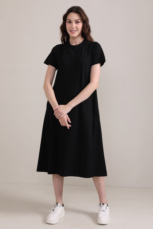 Luna A-Line Dress-Black