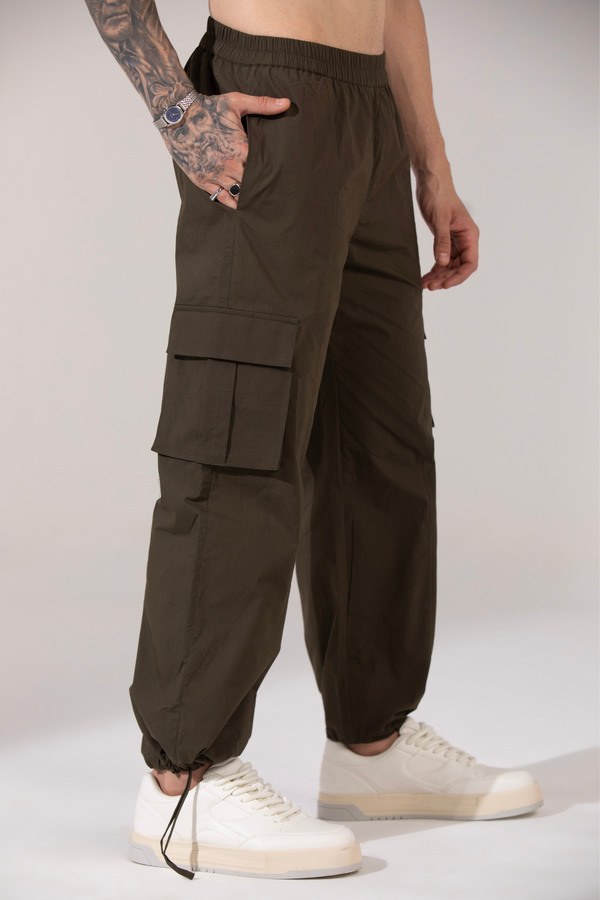 Olive- Utility Cargo Parachute Pants