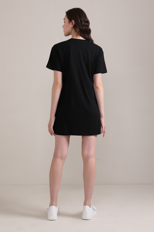 Black :Oversized T-shirt Dress