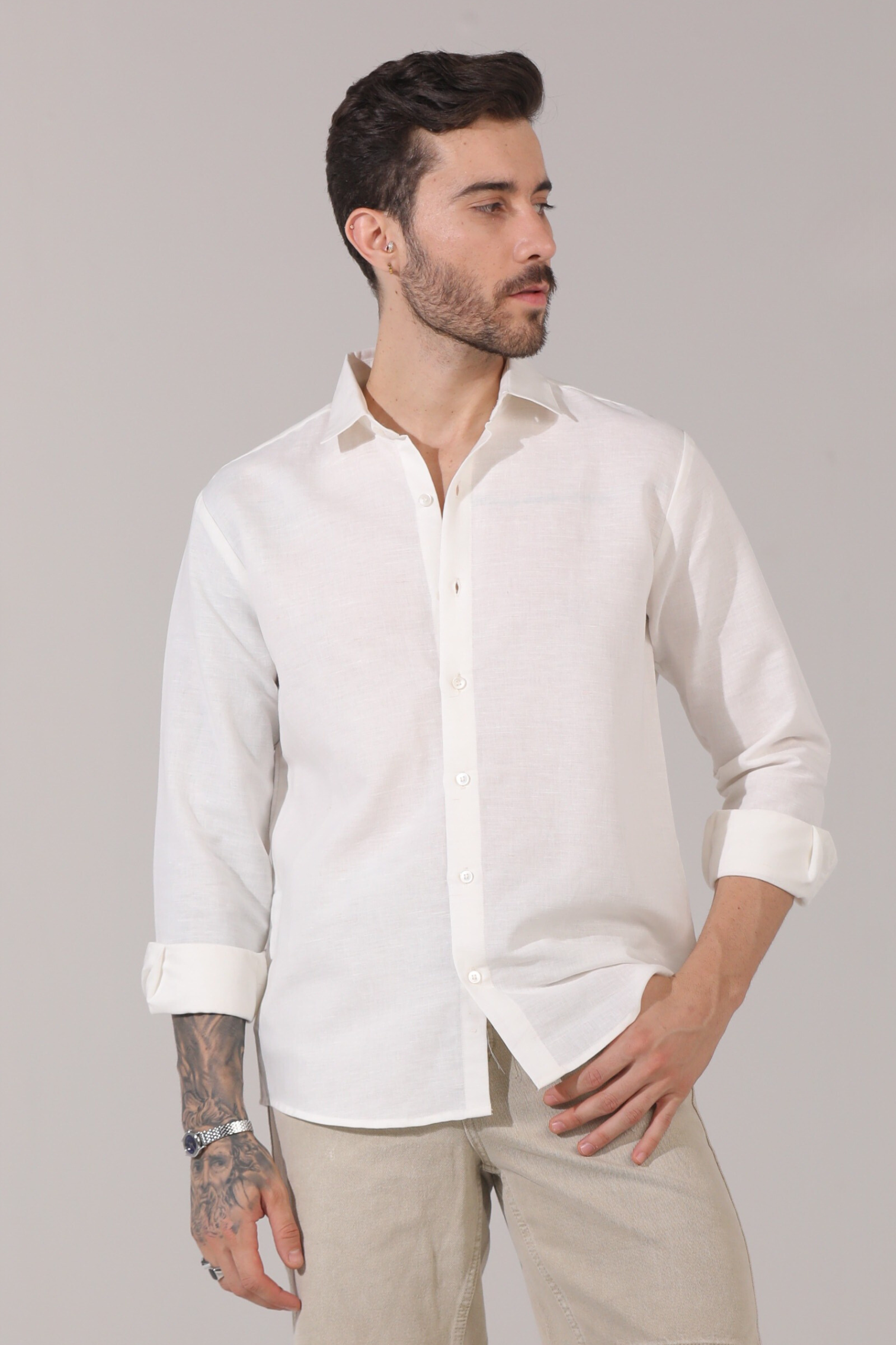 The Peace White Linen Shirt