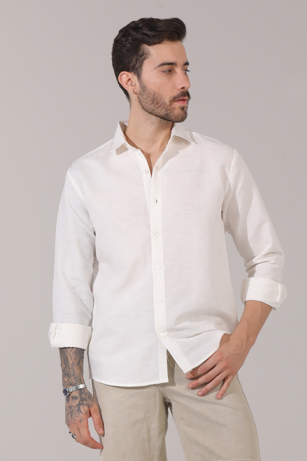 The Peace White Linen Shirt