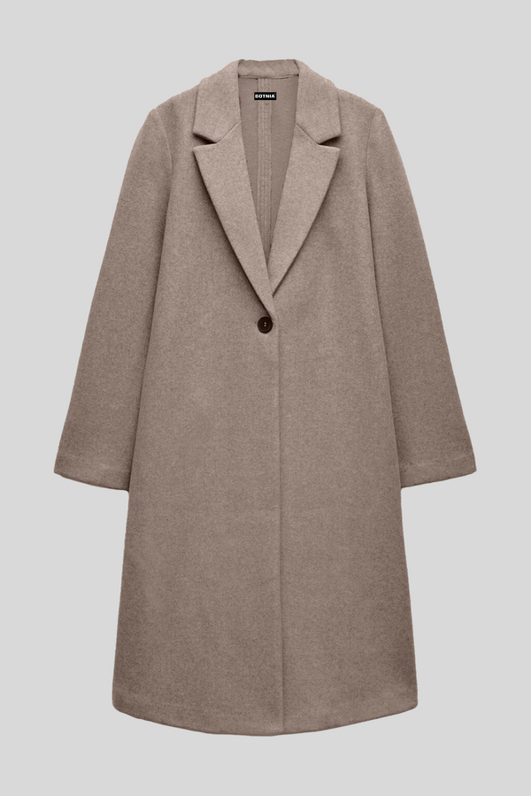 Taupe - Wool Blend Long Coat