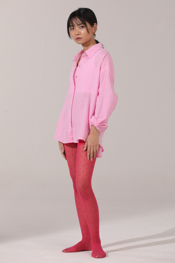 Andy Oversized Shirt-Blush Pink