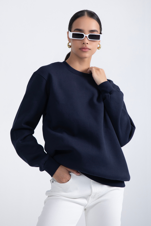 Navy- Oversized Sweatshirt