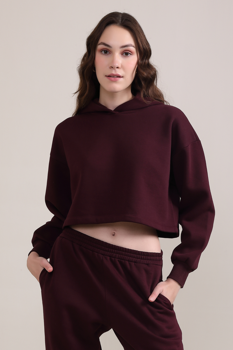 Crop Hoodie- Wild Berry