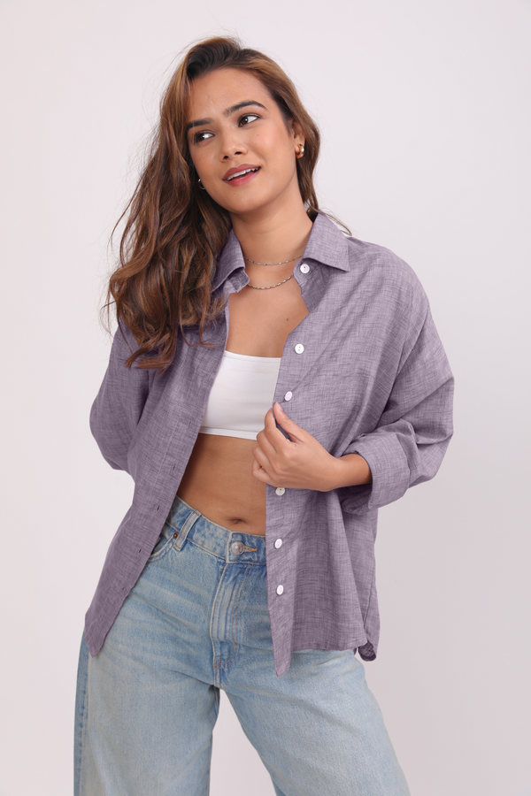 Purple Cosmos Oversized Shirt