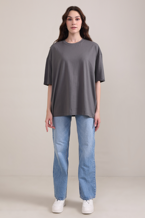 Melange Grey- Oversized t-shirt