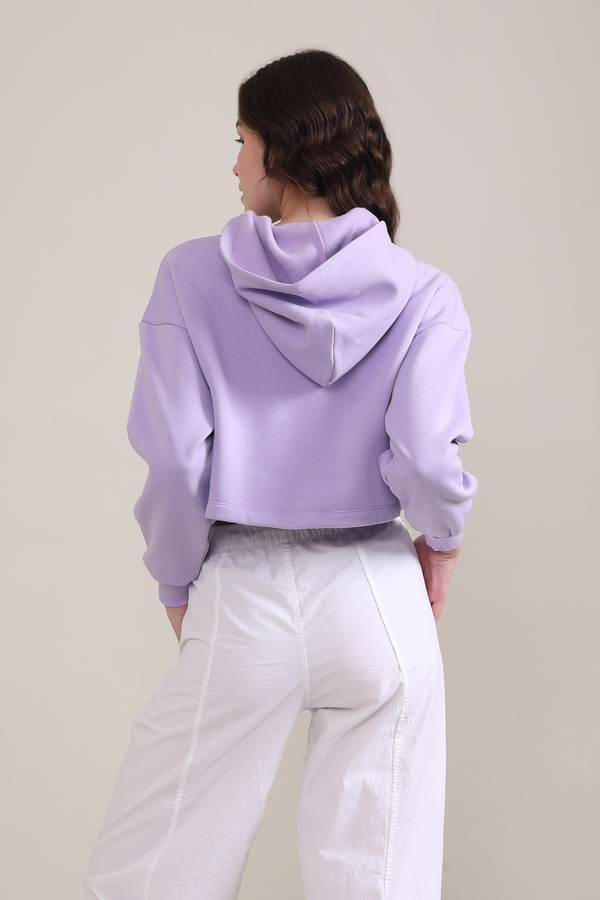 Crop Hoodie- Lavender