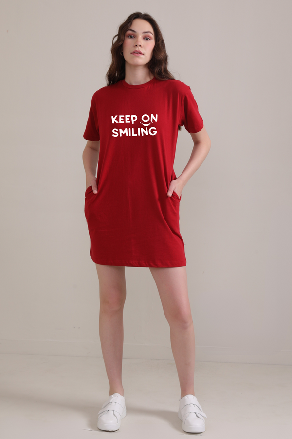 Keep on Smiling :Oversized T-shirt Dress