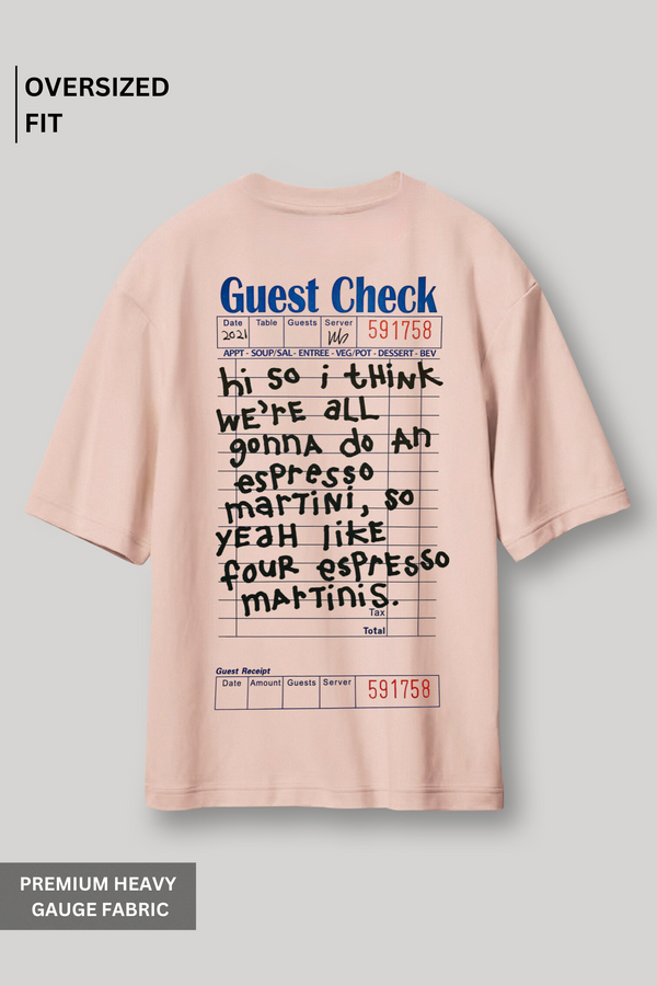 Guest Check List- Oversized T-shirt