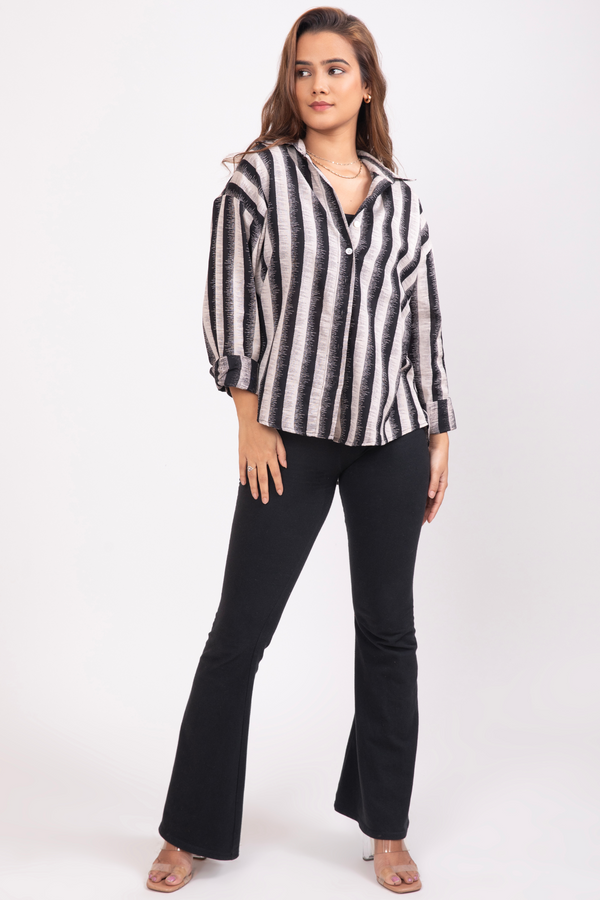 Black Stripe Oversized Shirt