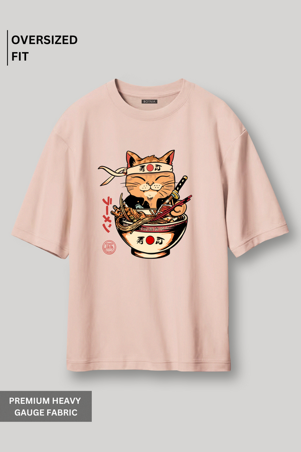 Ramen Cat- Oversized T-shirt