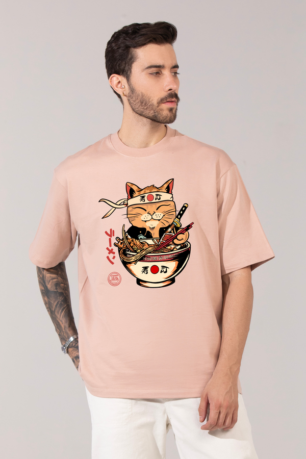 Ramen Cat- Oversized T-shirt