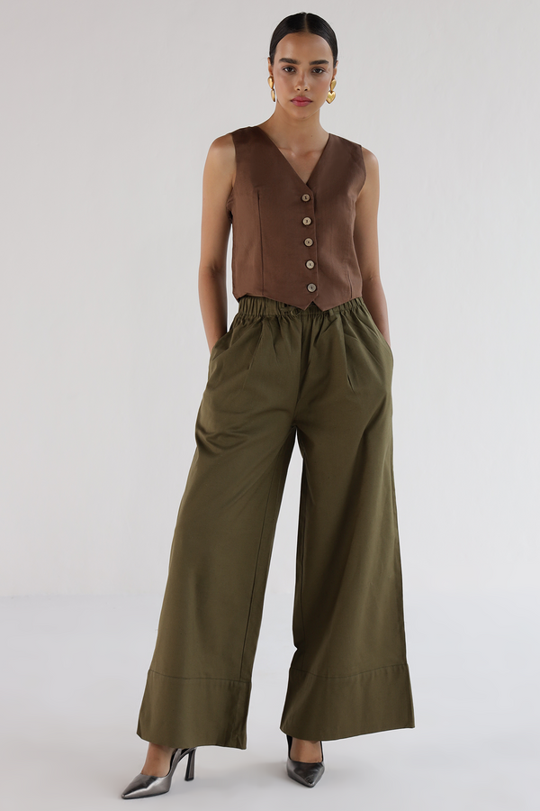 Brown-Waist Coat Top