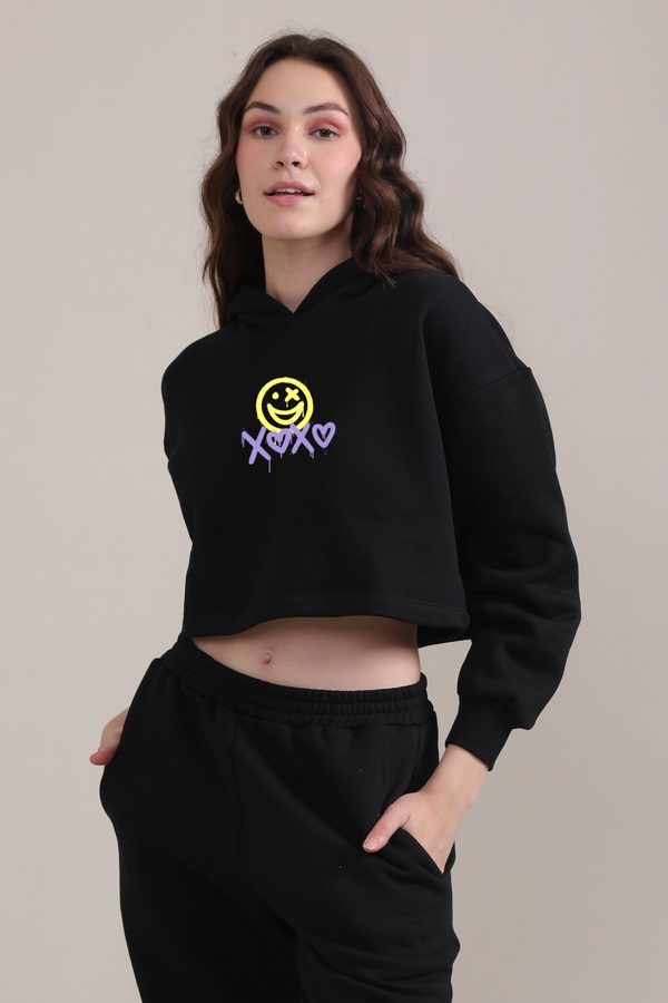 XOXO-Crop Hoodie