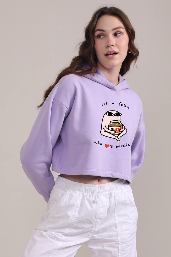 Just A Fella Who <3's Nutella- Crop Hoodie