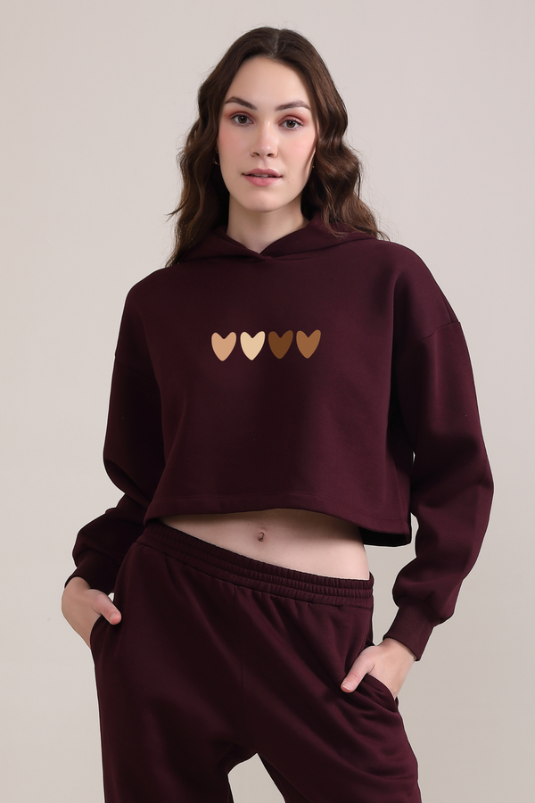 Hearts-Crop Hoodie