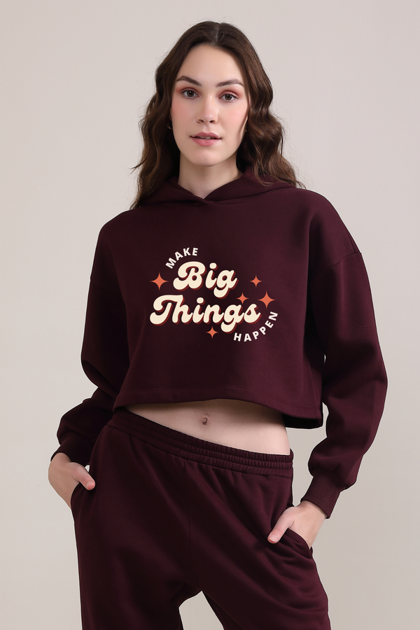 Make Big Things Happen-Crop Hoodie