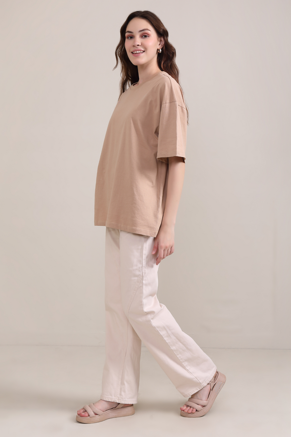 Beige- Oversized t-shirt