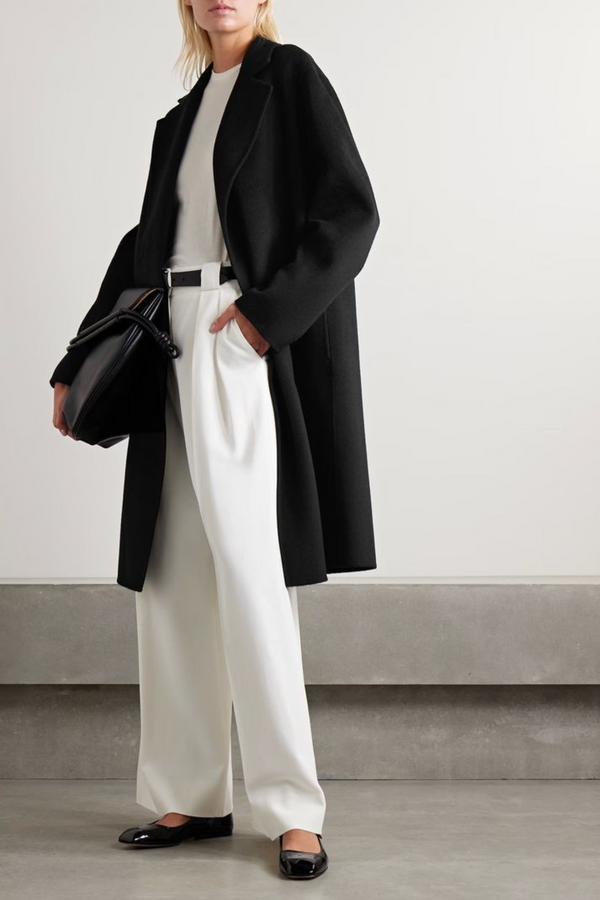 Black - Wool Blend Long Coat