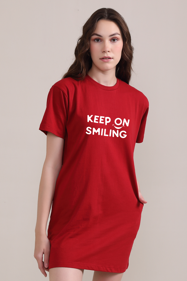 Keep on Smiling :Oversized T-shirt Dress