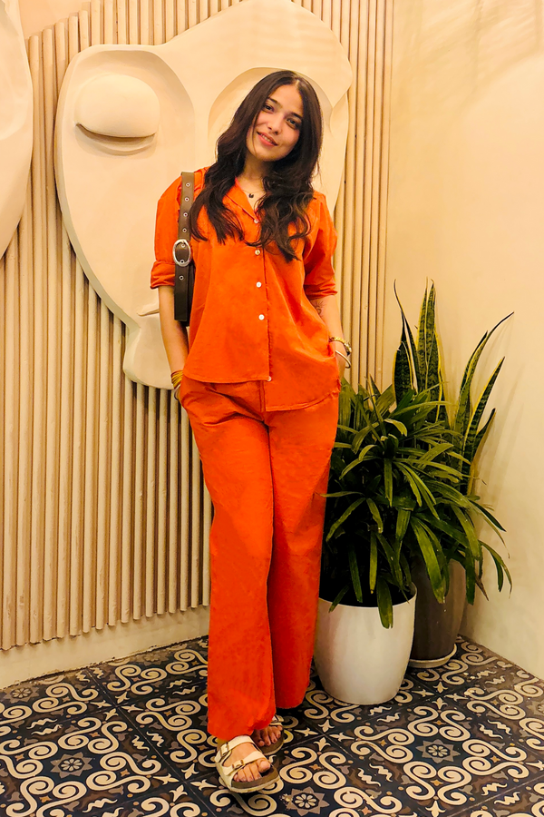 Zoro Co-Ord Set- Tangerine