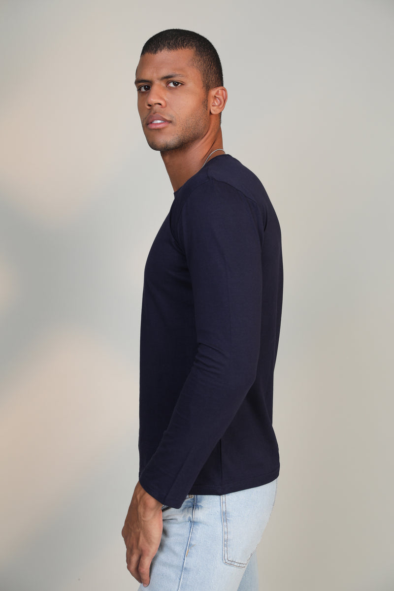 Navy- Full sleeve t-shirt - Botnia