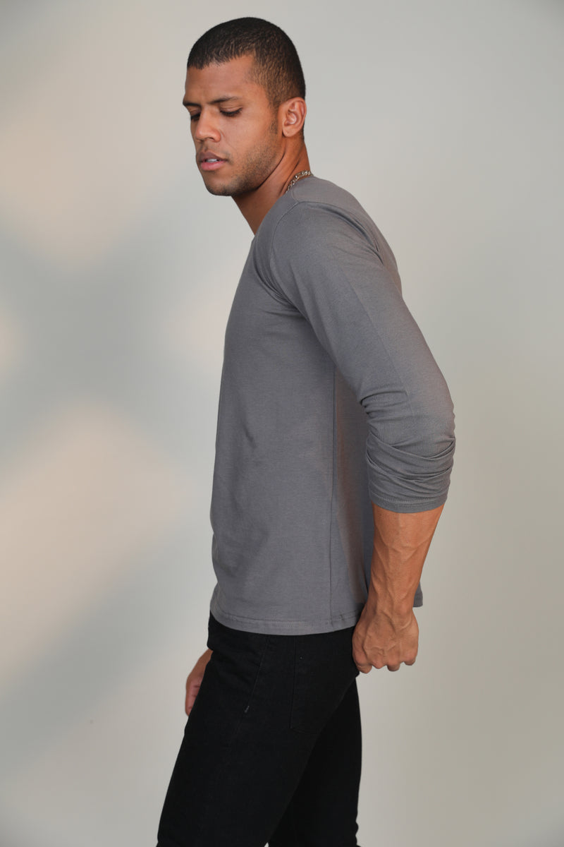 Melange Grey- Full sleeve t-shirt - Botnia