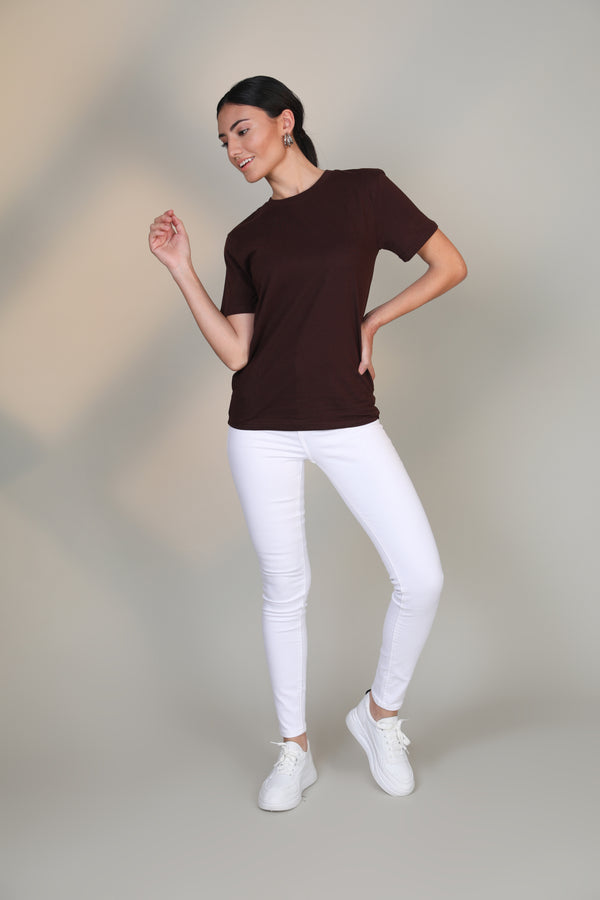 Brown-Women Short sleeve t-shirt