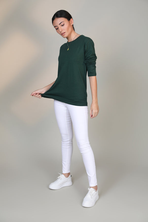 Emerald Green -Women Full sleeve t-shirt