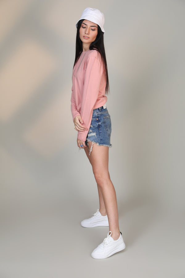 Pastel Pink -Women Full sleeve t-shirt