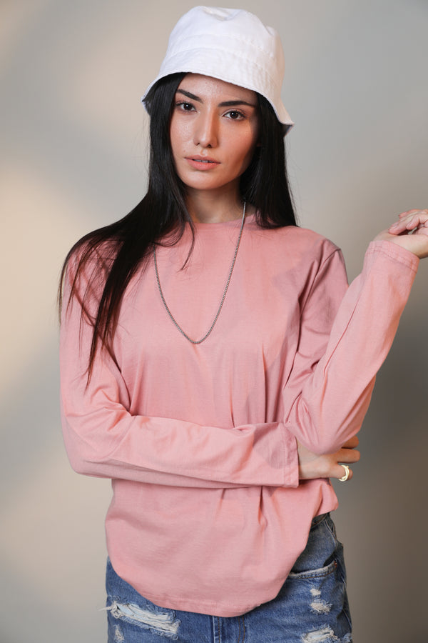 Pastel Pink -Women Full sleeve t-shirt