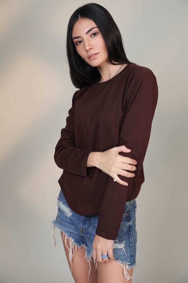 Brown -Women Full sleeve t-shirt