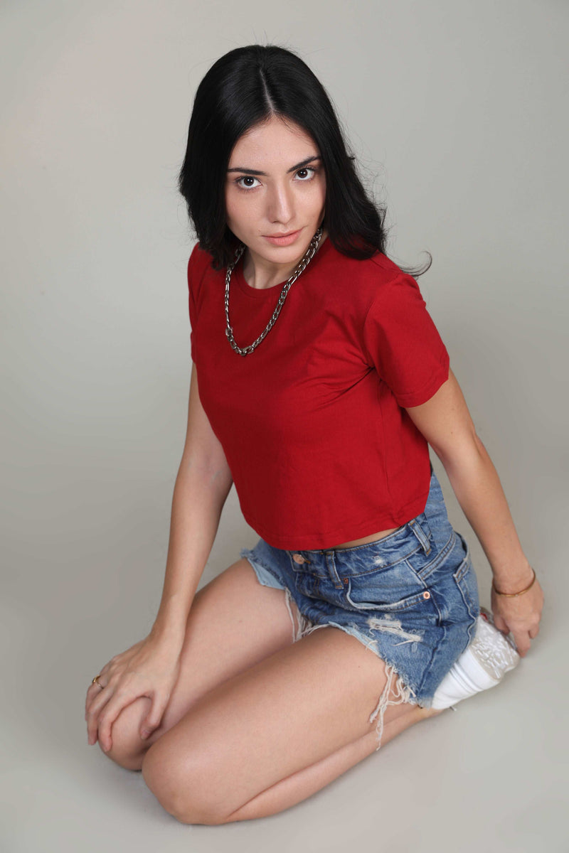 Crop Top- Crimson - Botnia