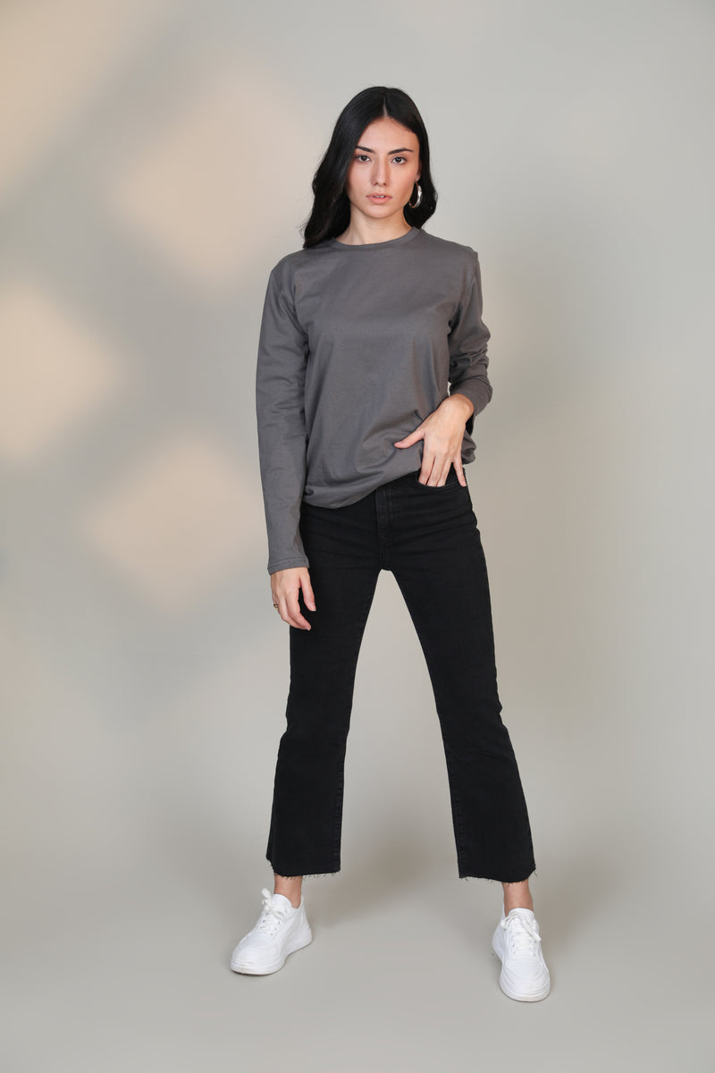 Melange Grey -Women Full sleeve t-shirt - Botnia