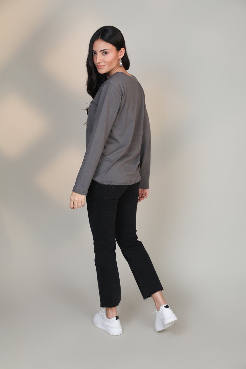 Melange Grey -Women Full sleeve t-shirt - Botnia