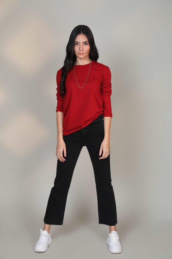 Crimson -Women Full sleeve t-shirt