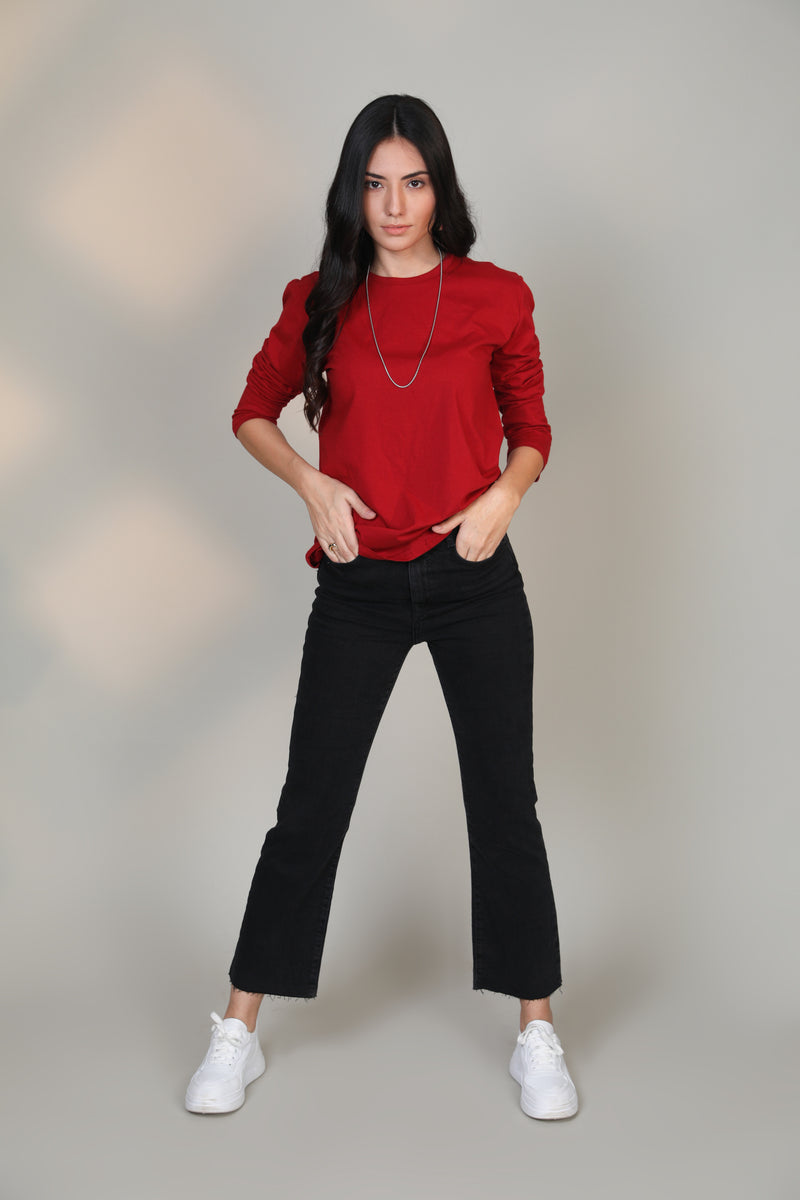 Crimson -Women Full sleeve t-shirt - Botnia