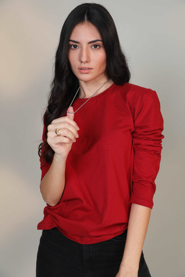 Crimson -Women Full sleeve t-shirt