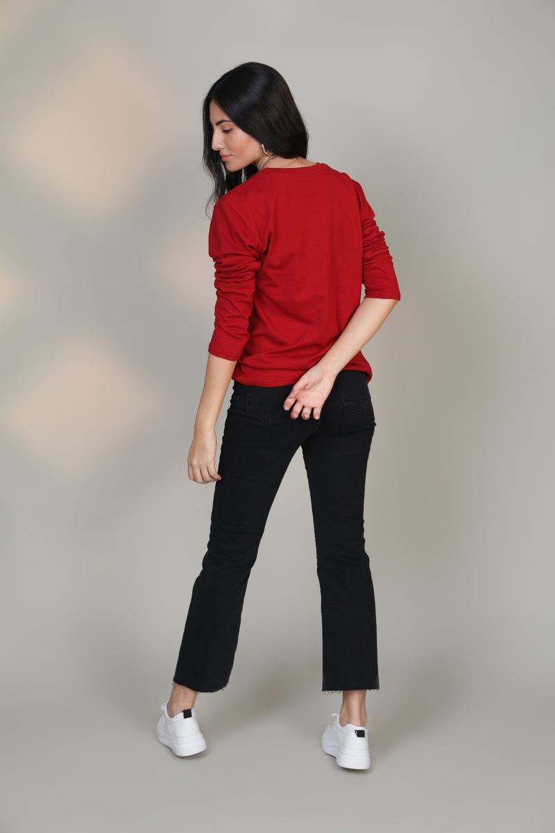 Crimson -Women Full sleeve t-shirt - Botnia