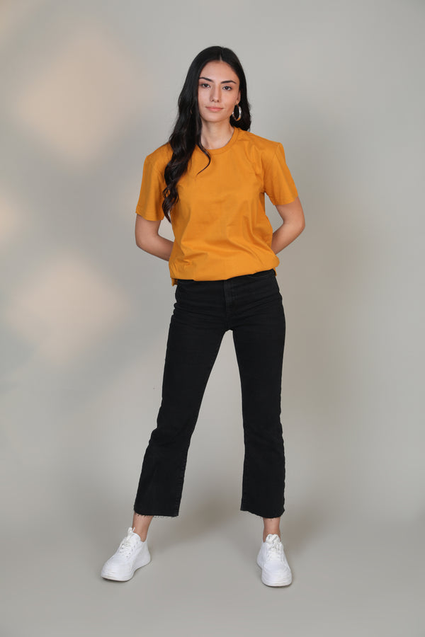 Mustard-Women Short sleeve t-shirt