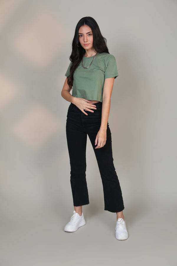 Crop Top- Pastel Green