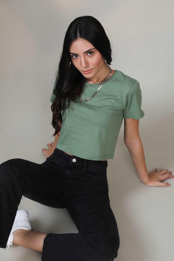 Crop Top- Pastel Green