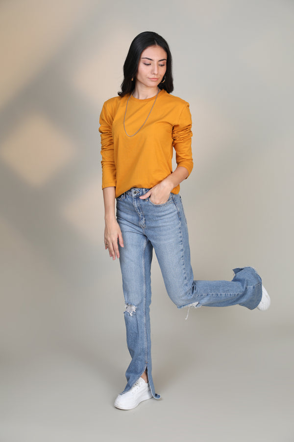 Mustard -Women Full sleeve t-shirt