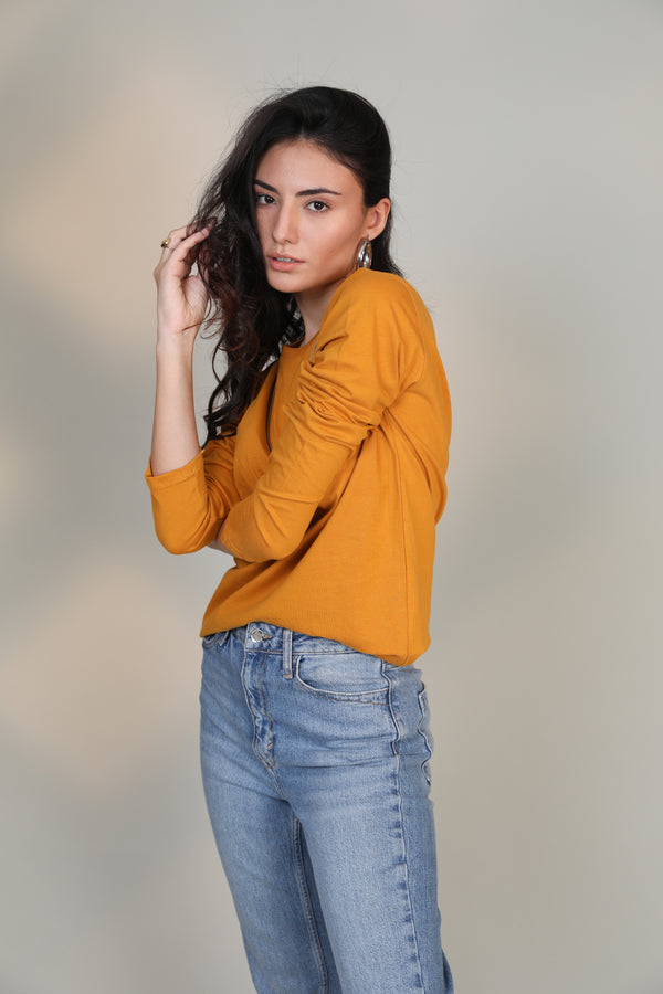 Mustard -Women Full sleeve t-shirt