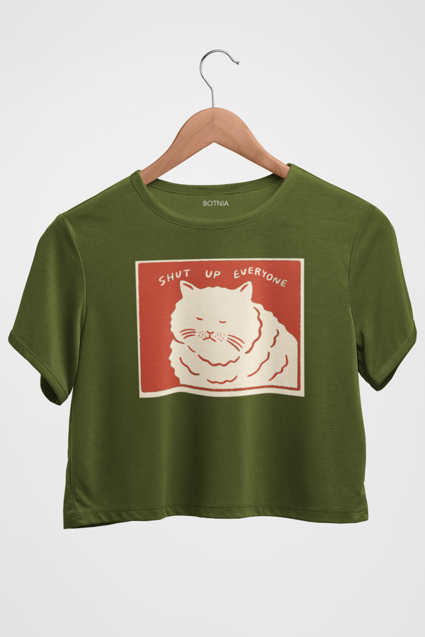 Shut up-Olive -Crop Top