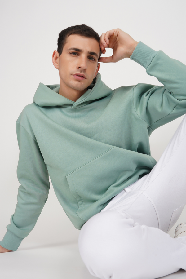 Oversized Hoodie- Granite Green